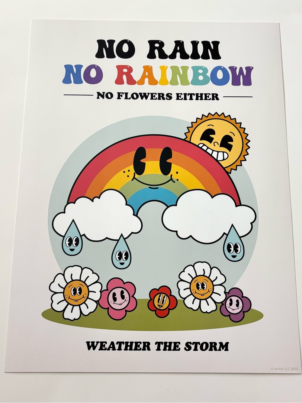 Retro Rainbow Quote Art Poster Print
